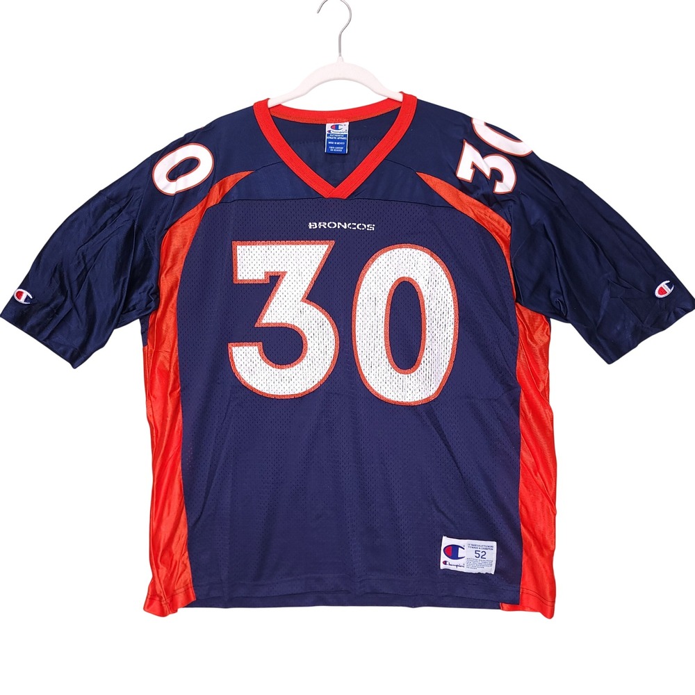 Champion Denver Broncos Terrell Davis 30 NFL Football Jersey Mens Size 52 XXL